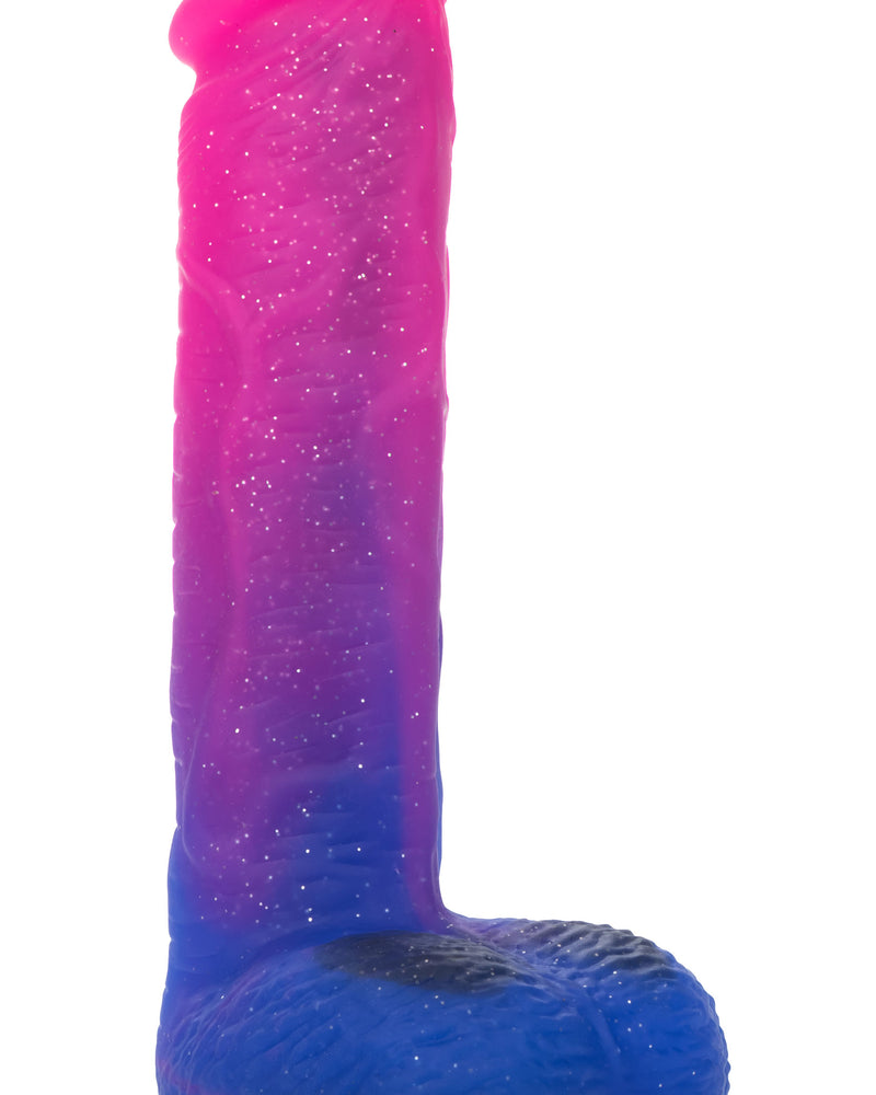 Naughty Bits Ombre Hombre XL Vibrating Dildo - - Pink/purple
