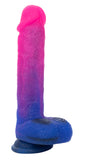 Naughty Bits Ombre Hombre XL Vibrating Dildo - - Pink/purple