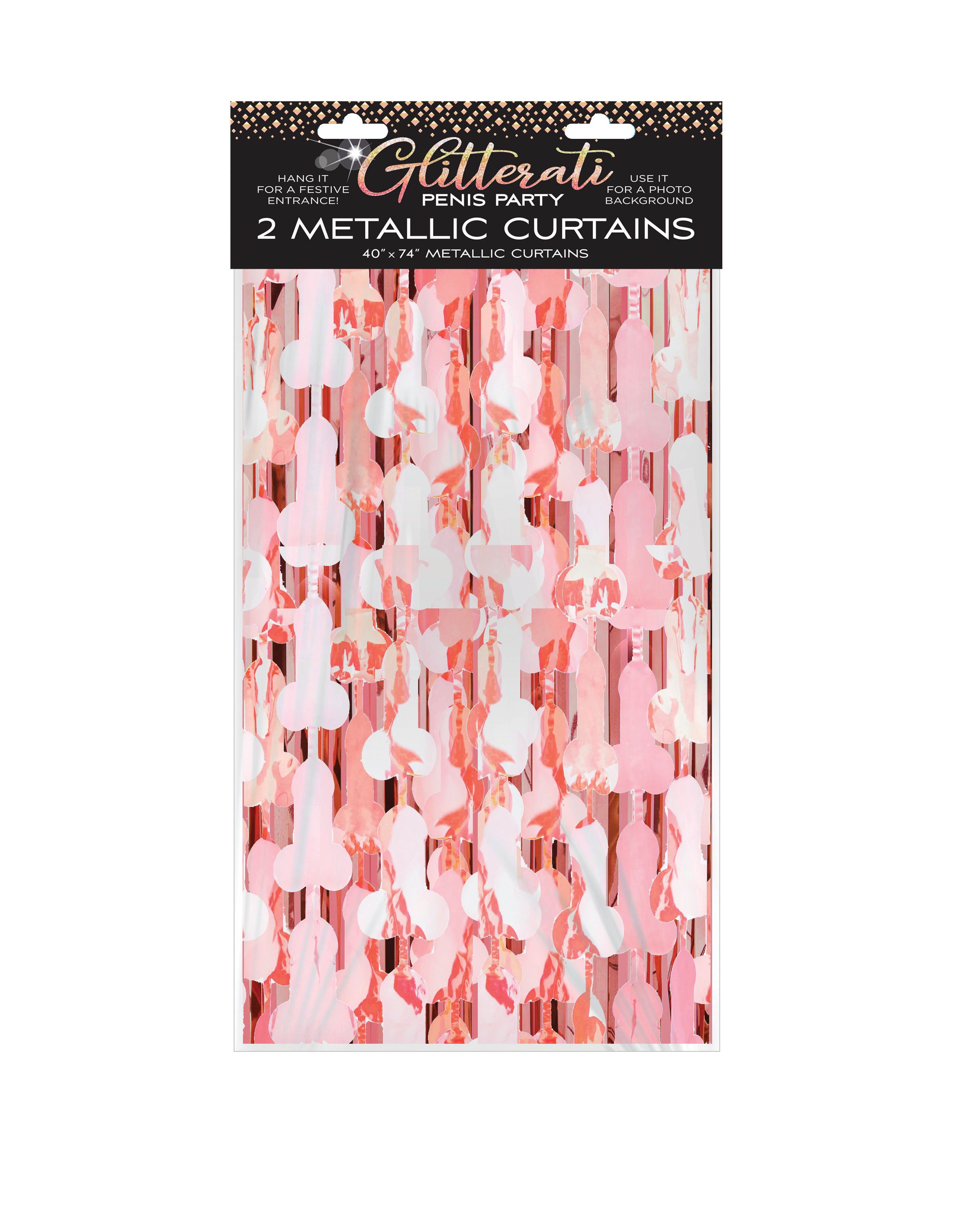 "Glitterati Penis Foil Curtain - Rose Gold LG-CP1083"