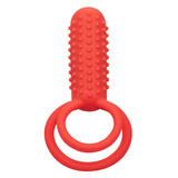 Silicone Rechargeable Vertical Dual Enhancer - Red