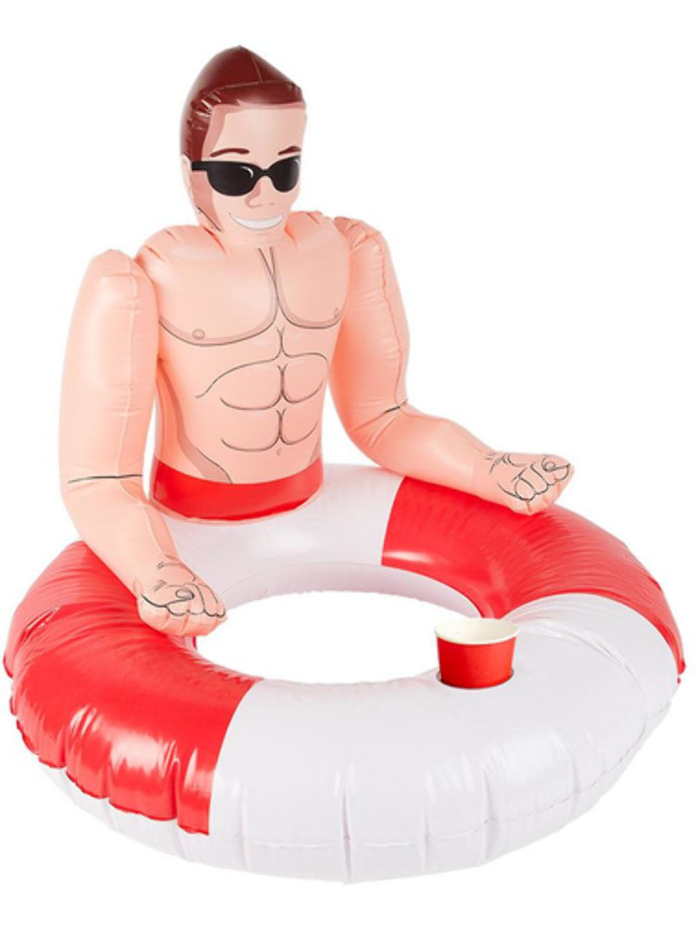 "Inflatabale Lifeguard Hunk Swim Ring FV-50885"