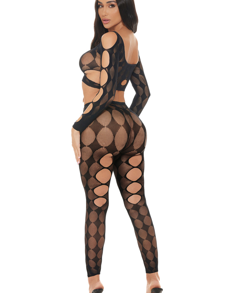 Tongue Twisted Crop Top and Leggings Black - Os