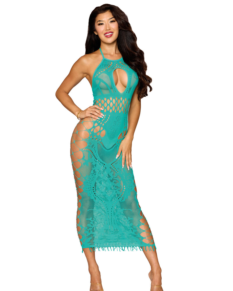 "Bodystocking Gown Dmnd - One Size - Agate DG-0524AQOS"