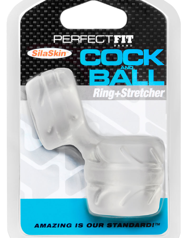 Silaskin Cock and Ball Ring and Stretcher - Clear