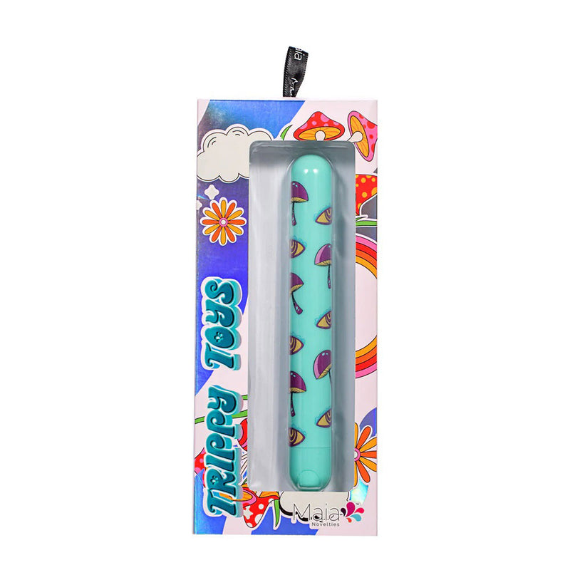 "Lucy Mushroom Pattern Rechargeable X-Long Bullet - Blue MTMA332-MU"