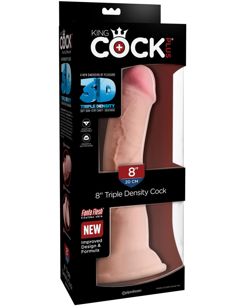 King Cock Plus Triple Density 8 Inch Cock - Light