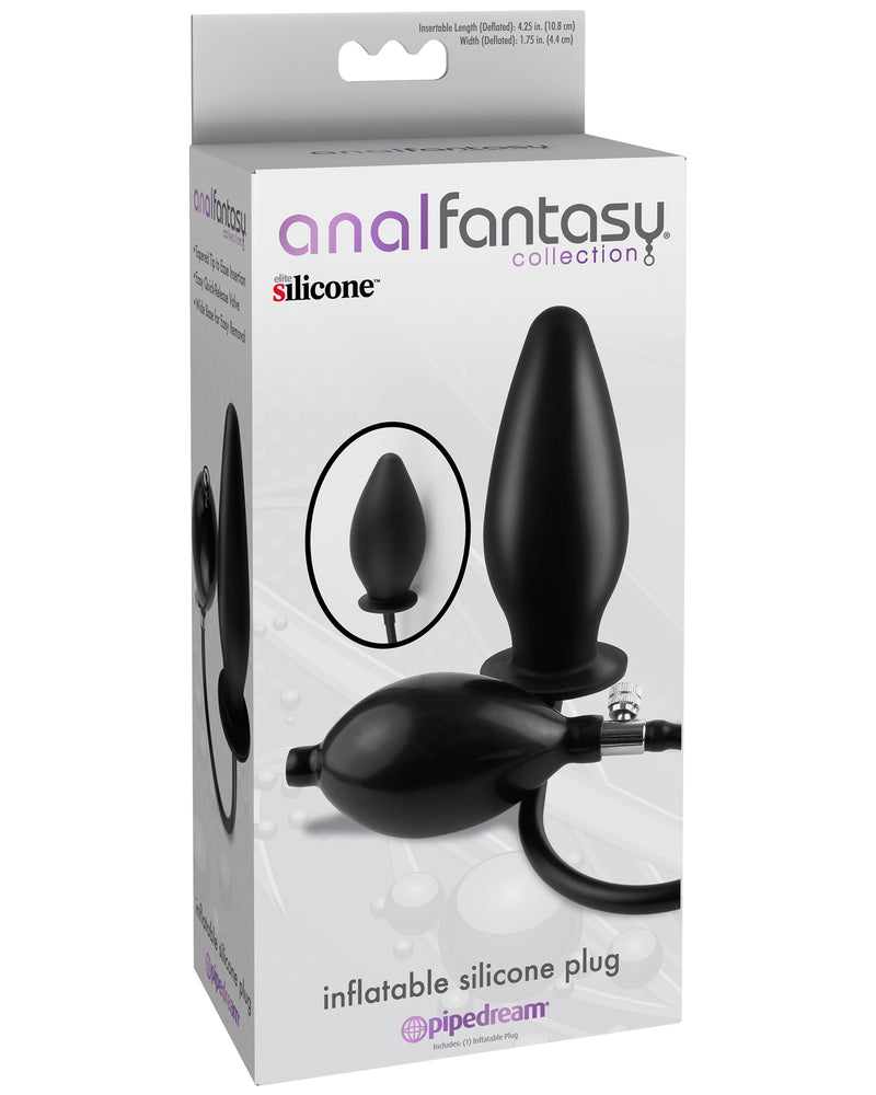 Anal Fantasy Collection Inflatable Silicone Plug - Black