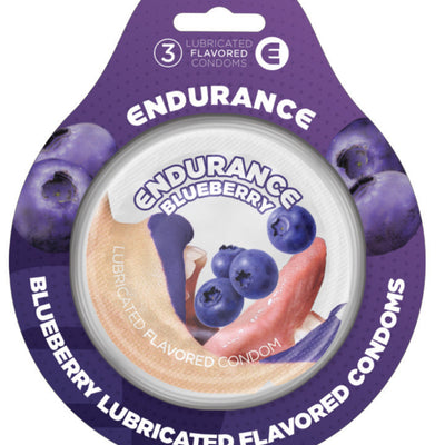 "Endurance Condoms -Blueberry - 3 Pack HTP2097"