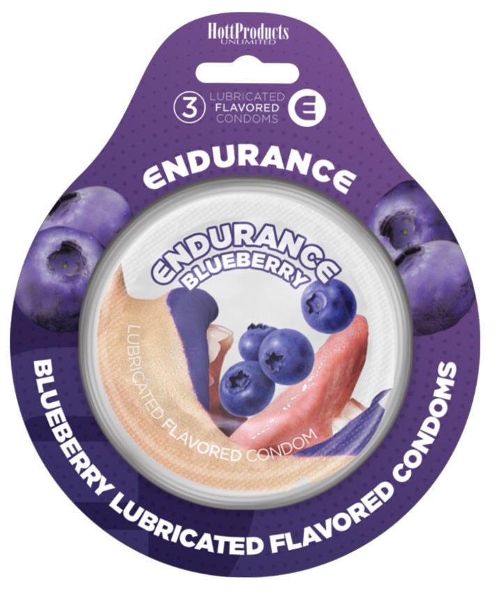 "Endurance Condoms -Blueberry - 3 Pack HTP2097"