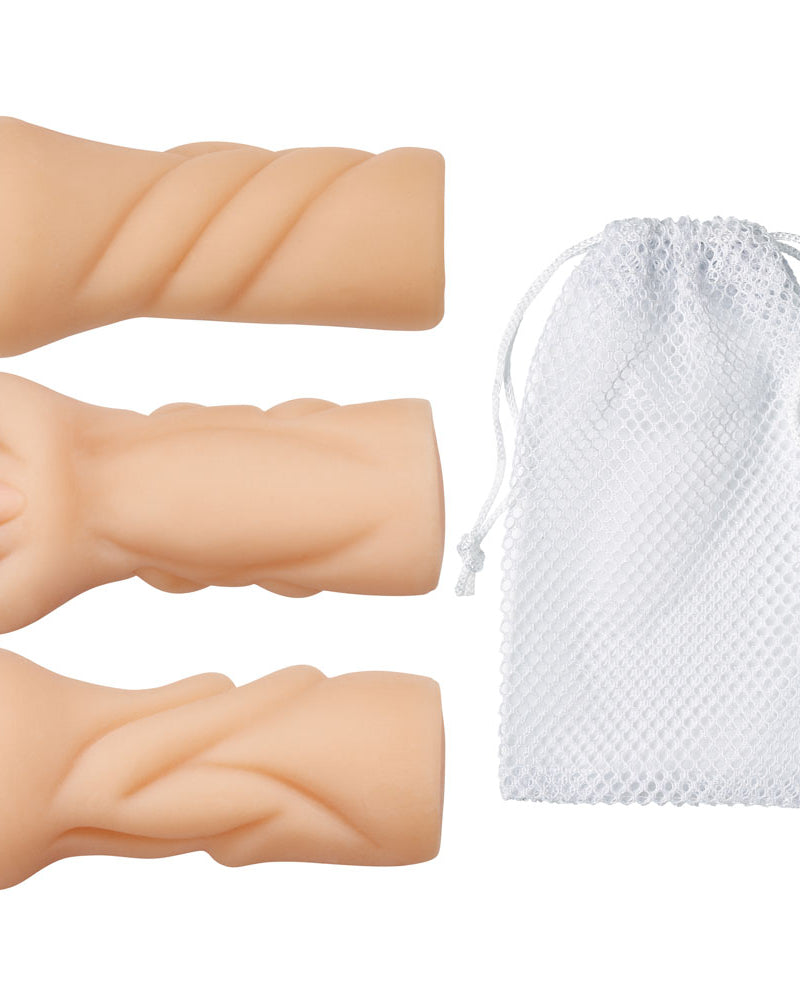 "Trio Stroker Pussy Ass Mouth Masturbator Kit - Flesh WTC410"