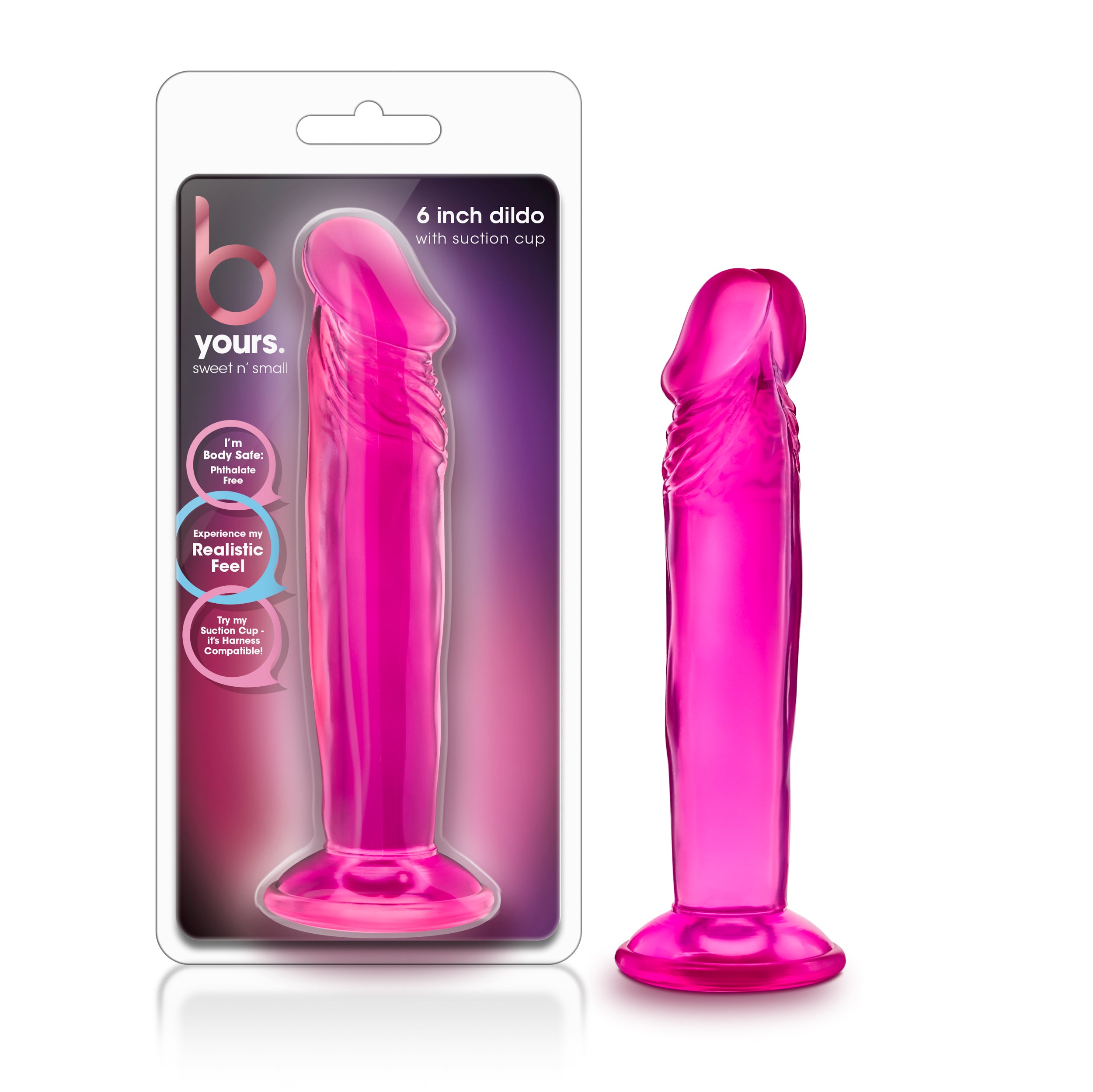 "B Yours - Sweet n' Small 6 Inch Dildo With Suction Cup - Pink BL-14620"