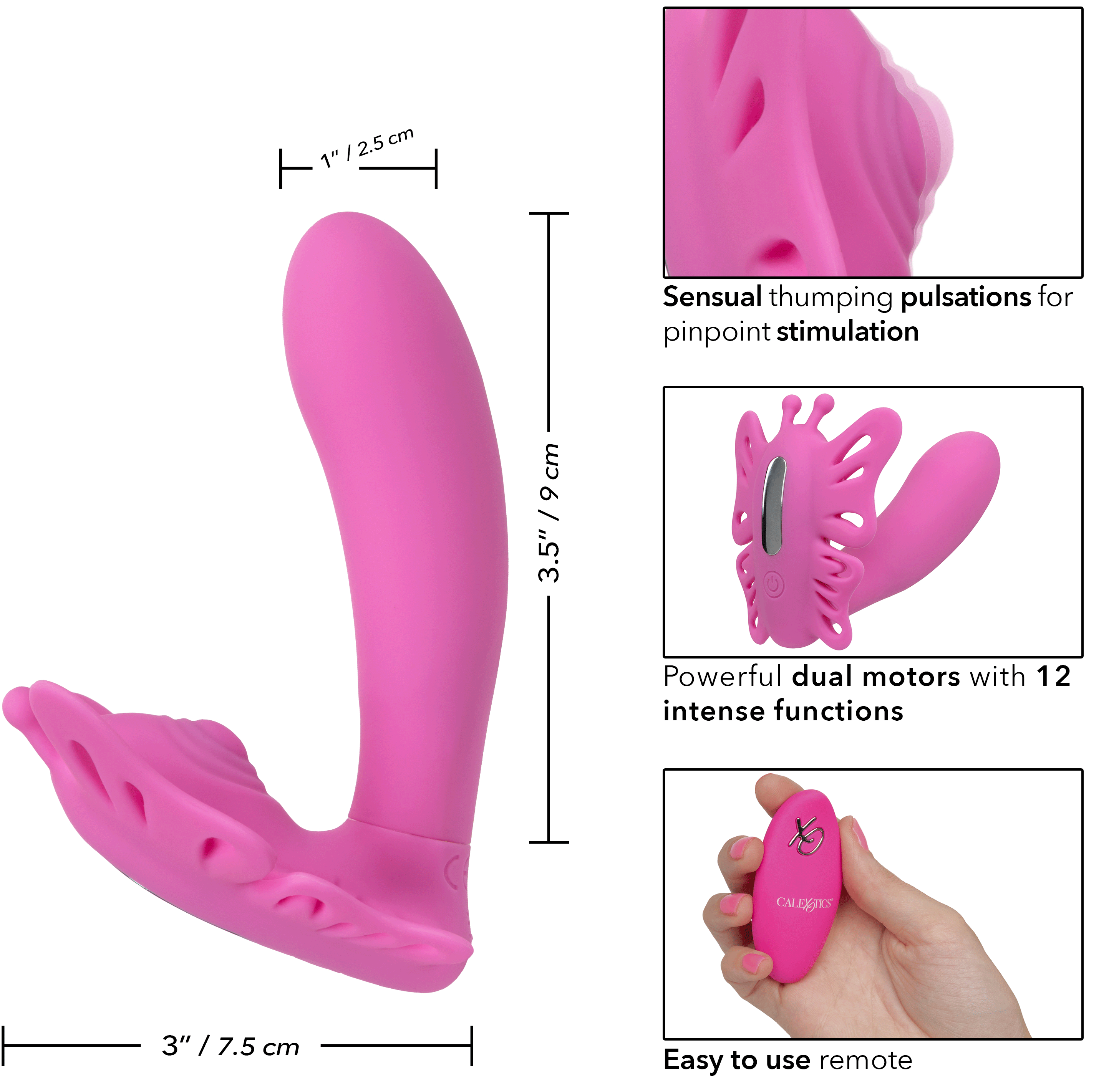 "Venus Butterfly Silicone Remote Pulsating Venus G - Pink SE0583153"