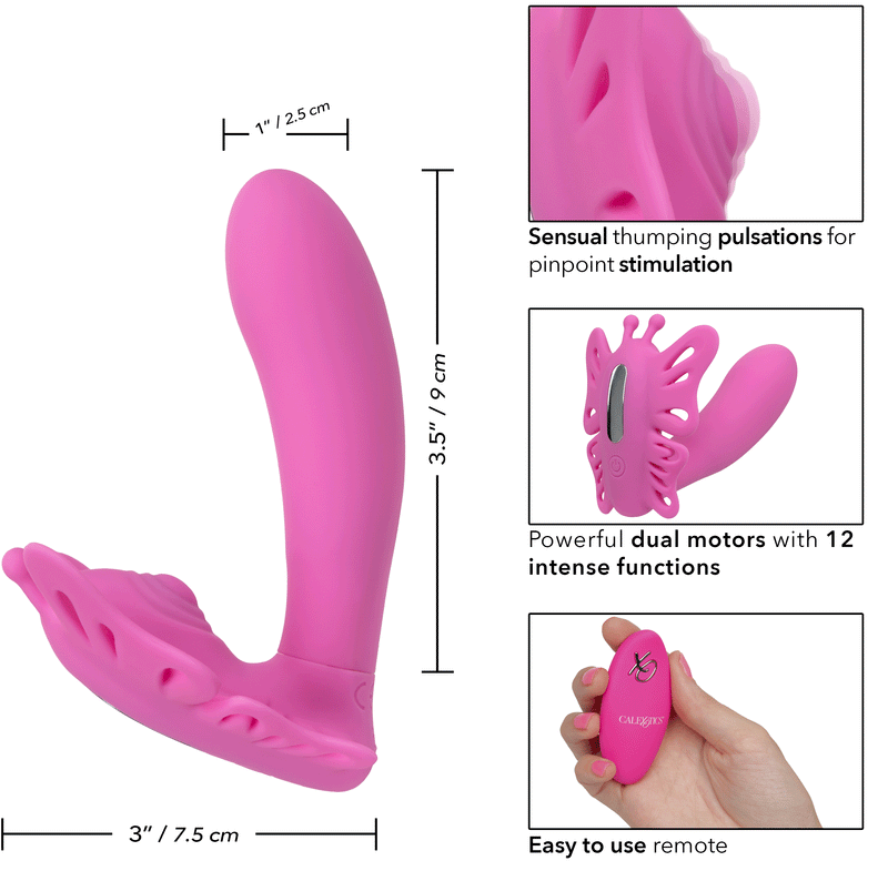 "Venus Butterfly Silicone Remote Pulsating Venus G - Pink SE0583153"