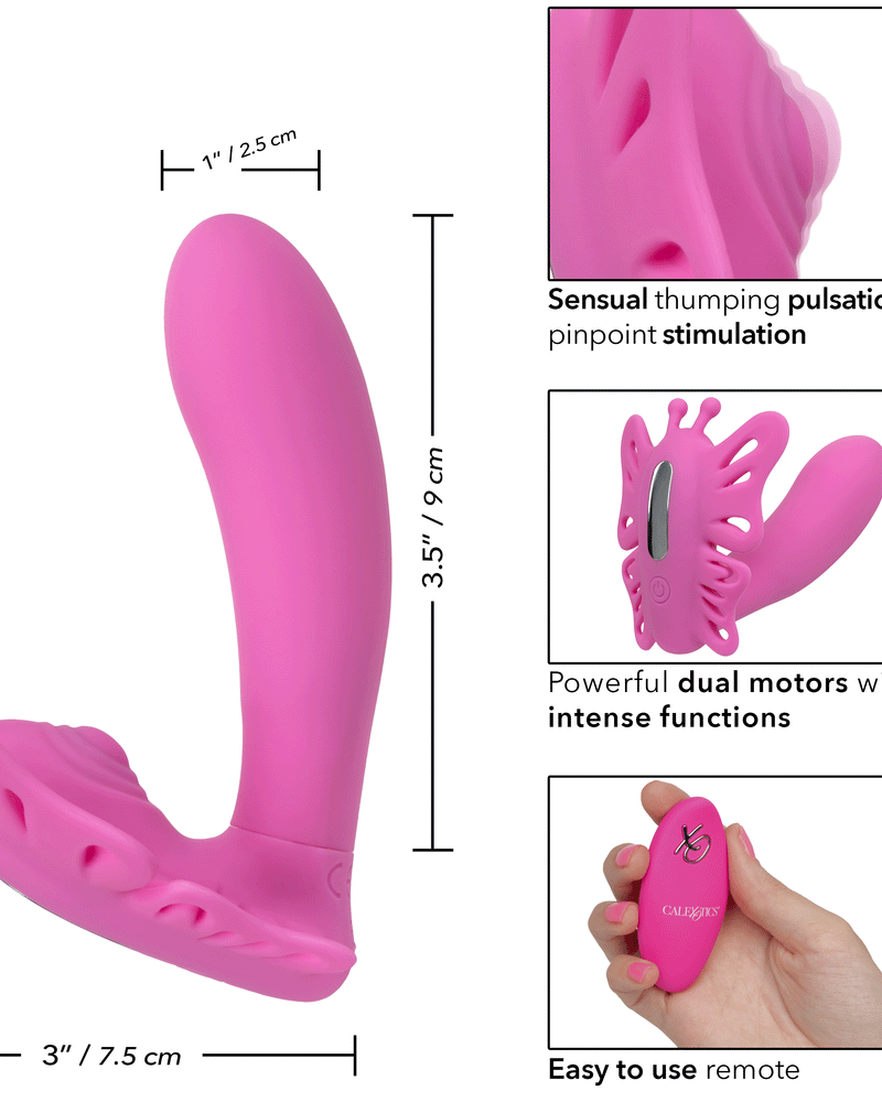 "Venus Butterfly Silicone Remote Pulsating Venus G - Pink SE0583153"