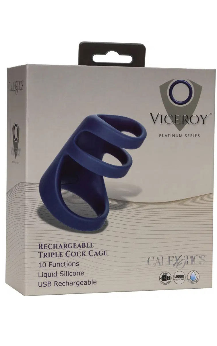 "Viceroy Rechargeable Triple Cock Cage - Blue SE0433103"