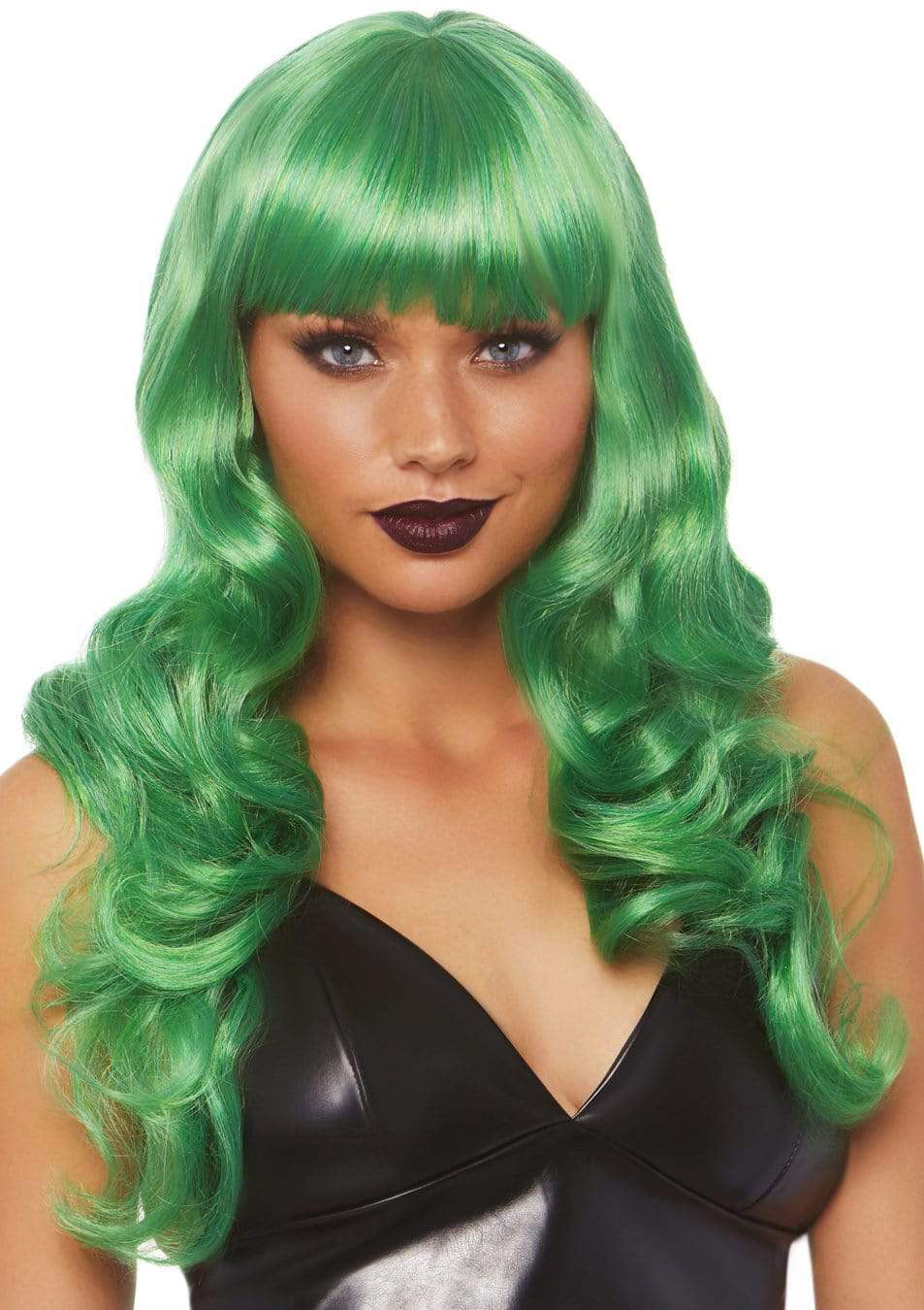 24 Inch Misfit Long Wavy Bang Wig - Green