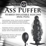 Ass Puffer Nubbed Inflatable Silicone Anal Plug - Black