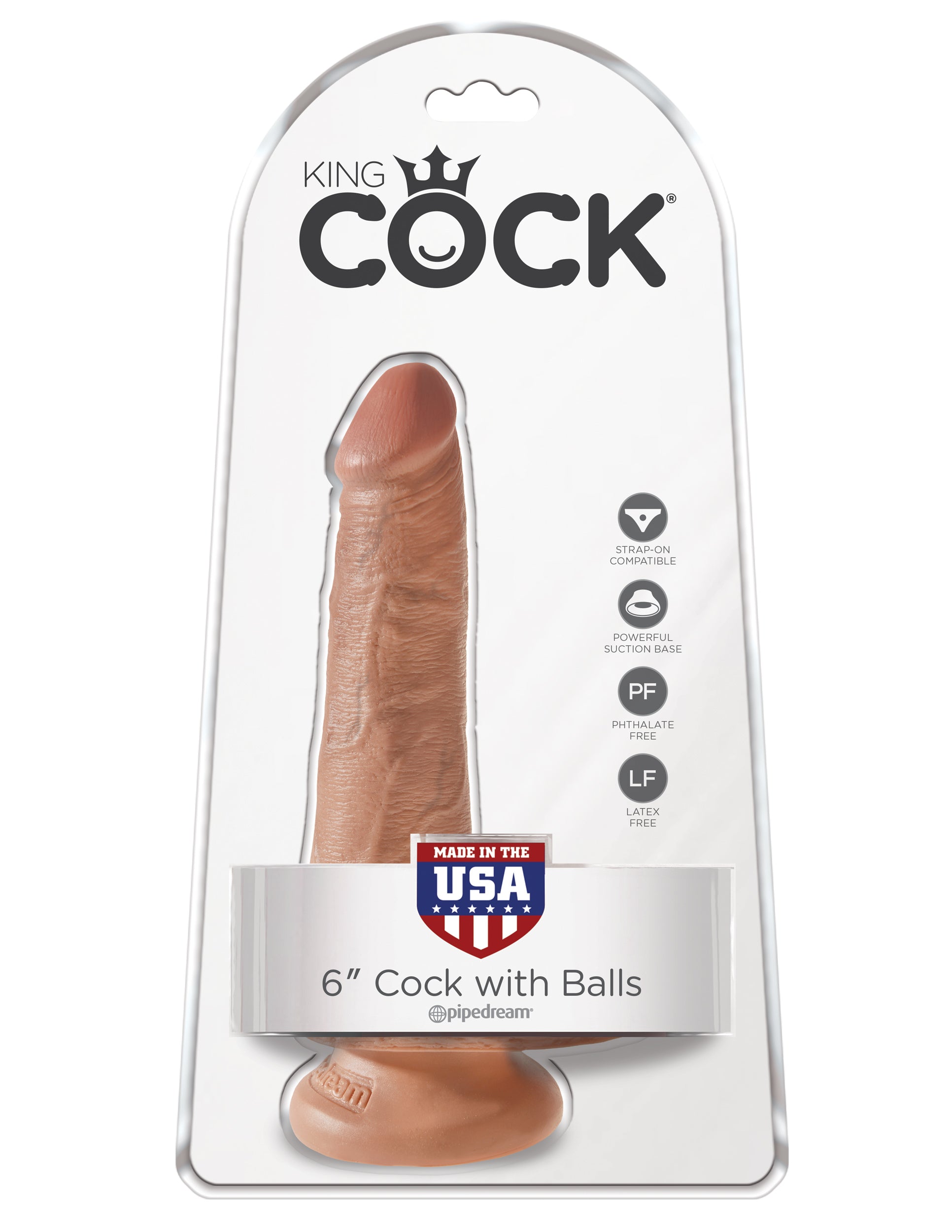 "King Cock 6 Inch Cock With Balls - Tan PD5531-22"