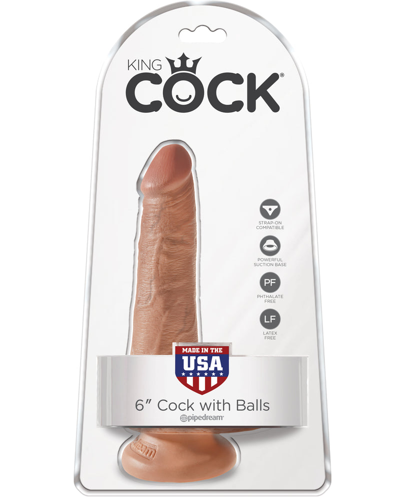 "King Cock 6 Inch Cock With Balls - Tan PD5531-22"
