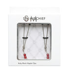 "Sex and Mischief Ruby Black Nipple Clips SS510-82"