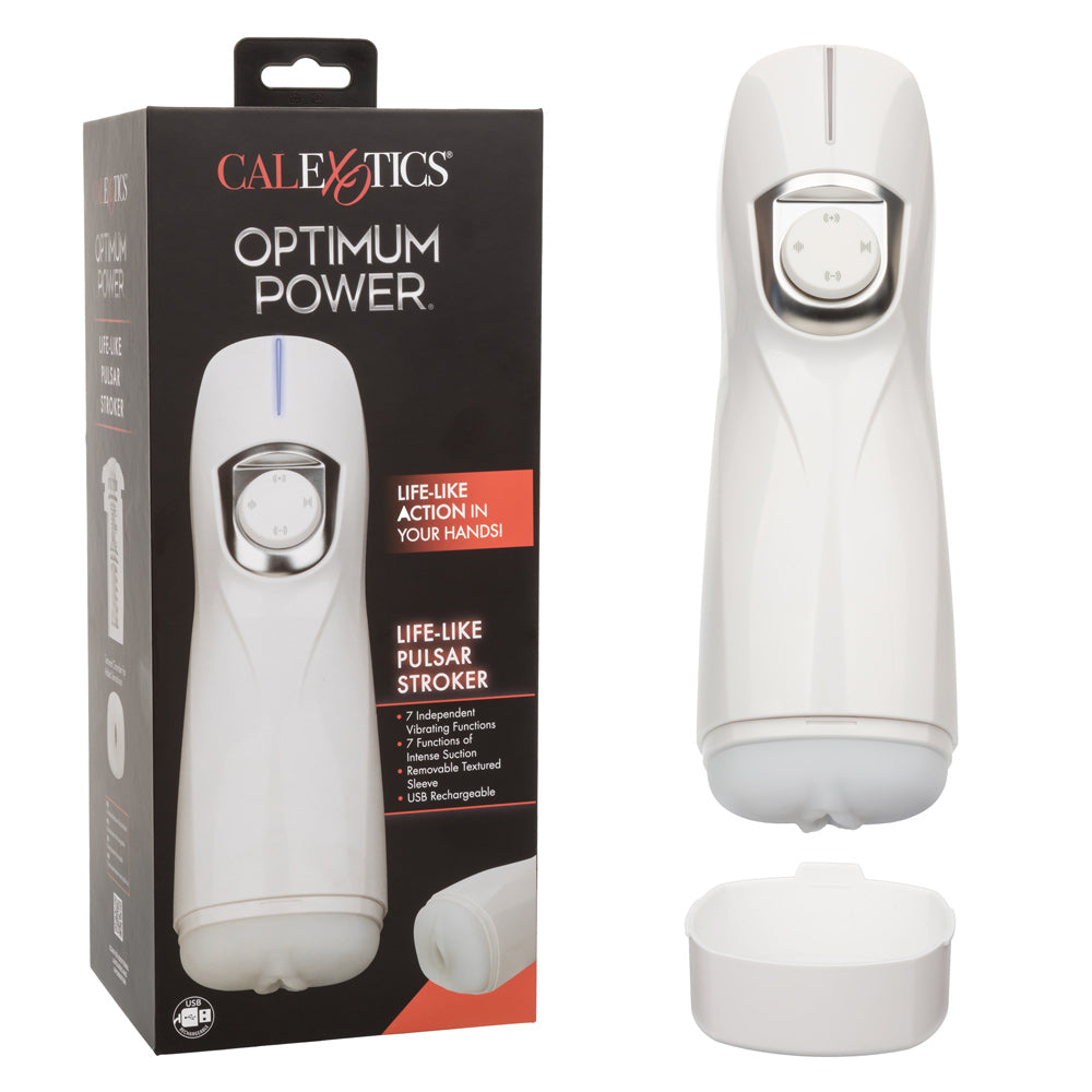 "Optimum Power Lifelike Pulsar Stroker - White SE0858573"