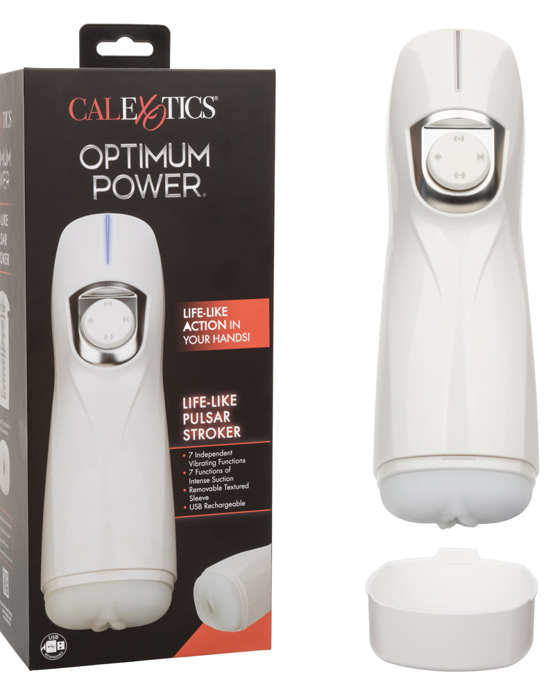 "Optimum Power Lifelike Pulsar Stroker - White SE0858573"