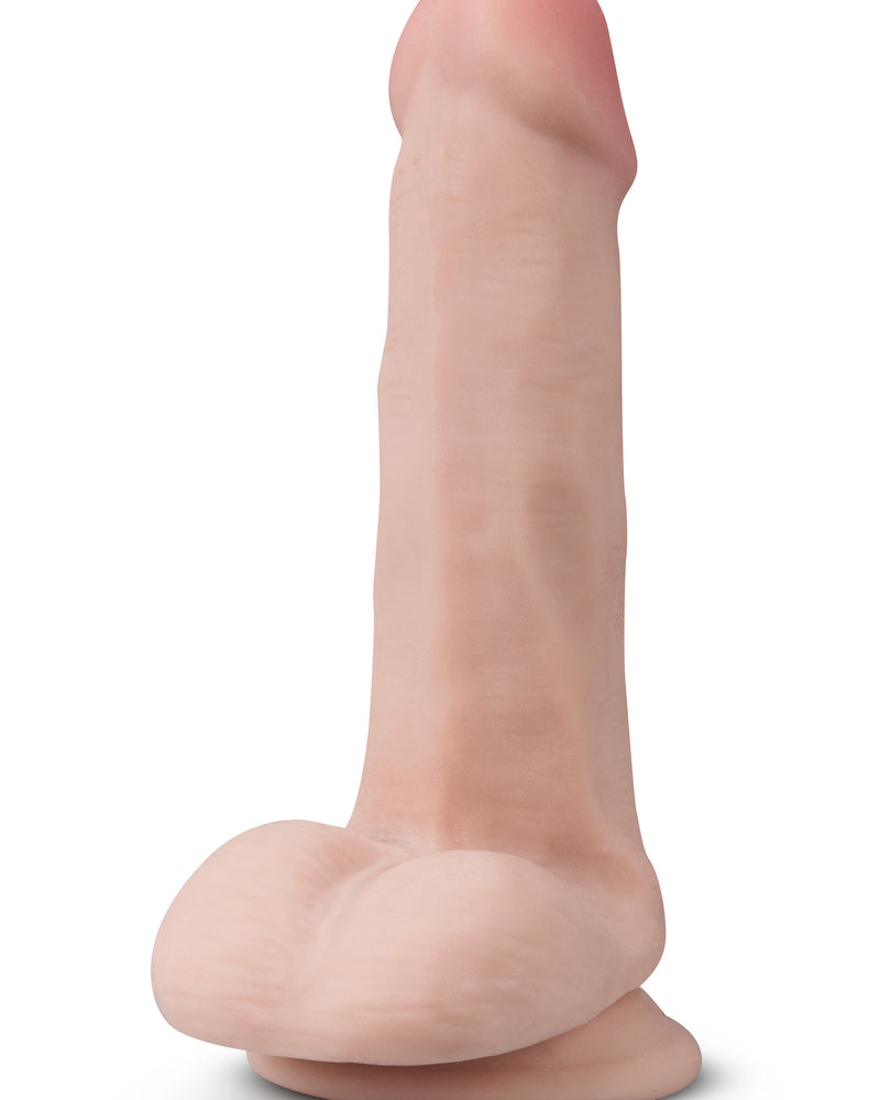Dr. Skin Plus - 6 Inch Posable Dildo With Balls - Vanilla
