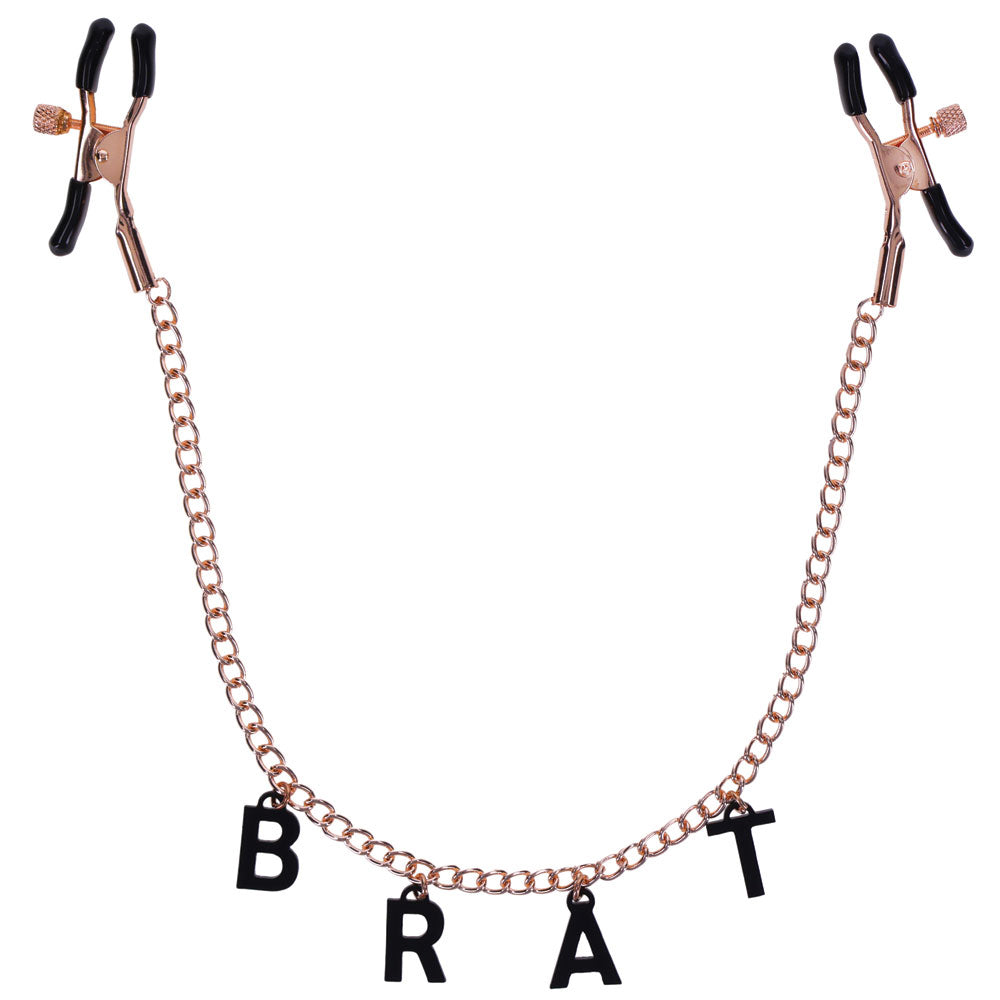 Brat Charmed Nipple Clamps - Rose Gold