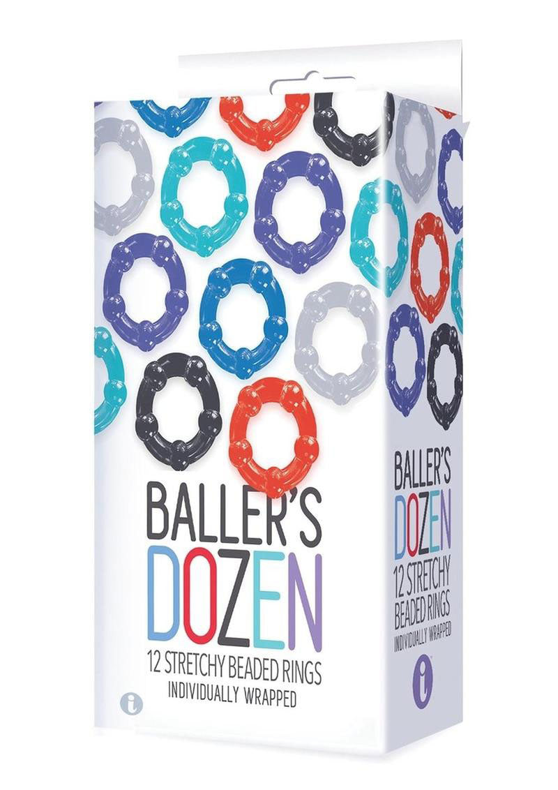 "The 9's - Baller Dozen Beaded - 12 Pc Cock Ring Set IC2698"