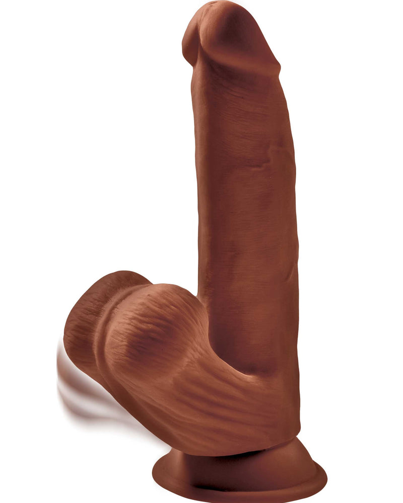 8 Inch Triple Density Cock With Swinging Balls - Brown