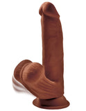 8 Inch Triple Density Cock With Swinging Balls - Brown