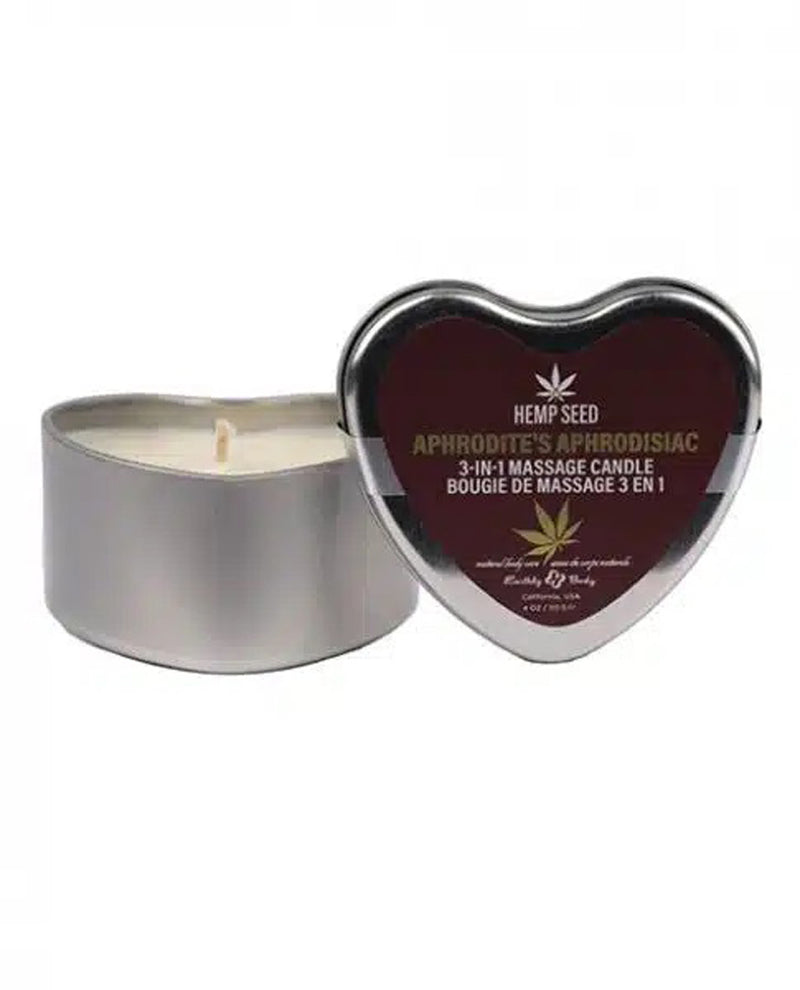 "Hemp Seed 3-in-1 Valentines Day Candle - Aphrodite's Aphrodisiac 4 Oz EB-HSCV024C"