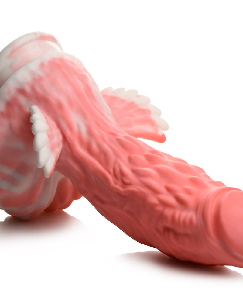 "Pegasus Pecker Winged Silicone Dildo - Pink/white CC-AH239-PNK"