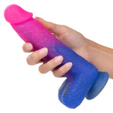 Naughty Bits Ombre Hombre XL Vibrating Dildo - - Pink/purple