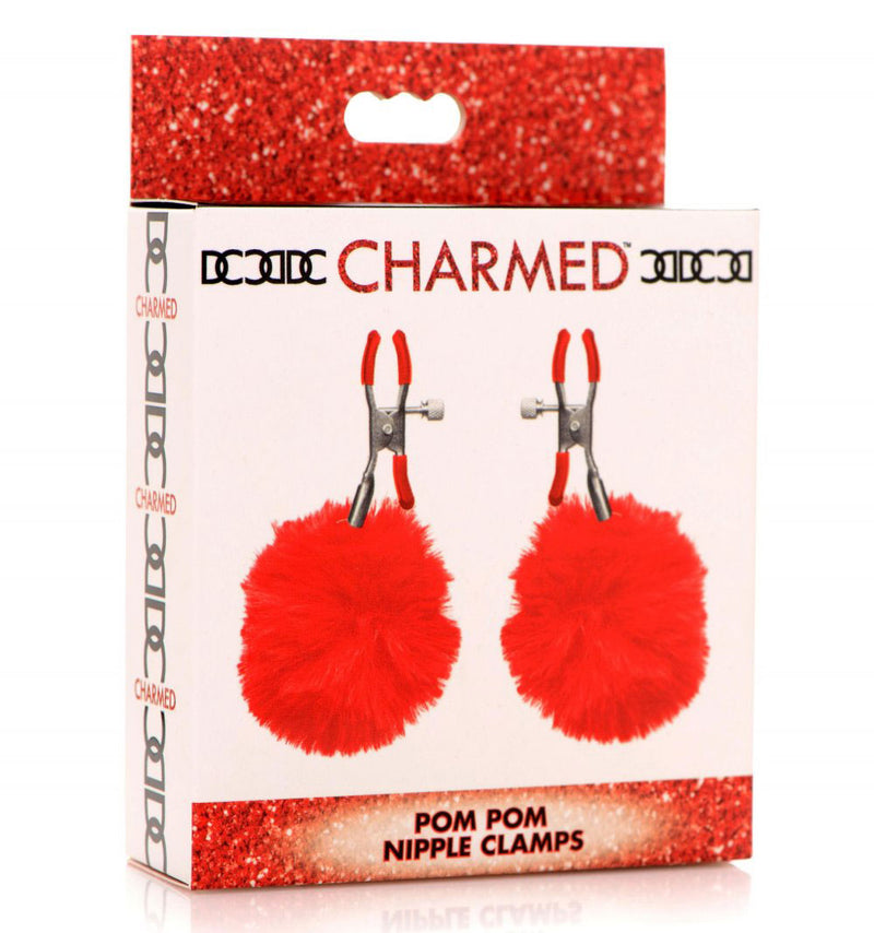 "Pom Pom Nipple Clamps - Red CH-AG866-RED"