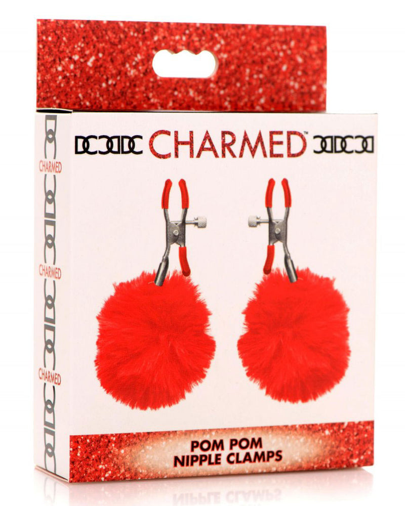 "Pom Pom Nipple Clamps - Red CH-AG866-RED"