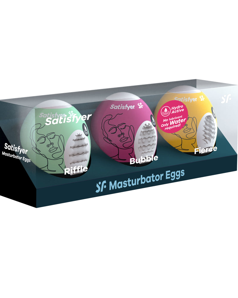 3 Pc Set Masturbator Egg - Riffle - Bubble - Fierce