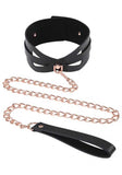 Brat Collar and Leash - Black / Rose Gold