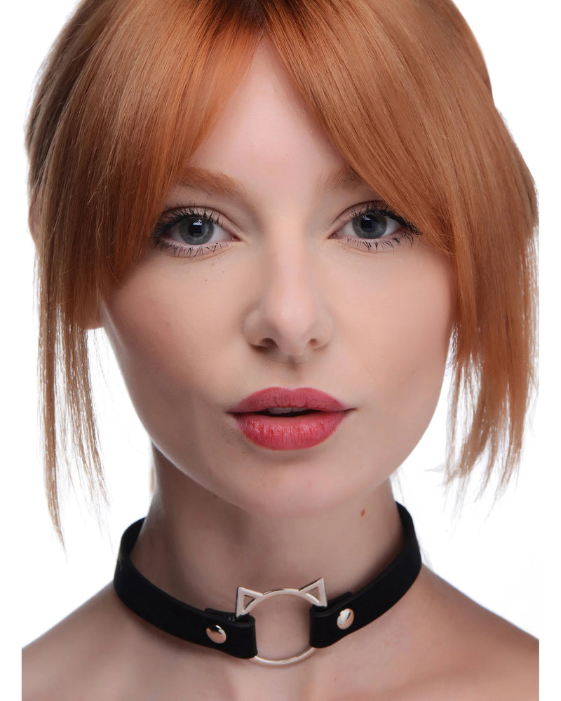 "Kinky Kitty Ring Slim Choker - Black MS-AG726-BLK"