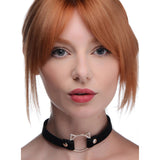 "Kinky Kitty Ring Slim Choker - Black MS-AG726-BLK"