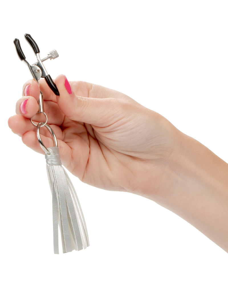 Nipple Play Playful Tassels Nipple Clamps - Silver