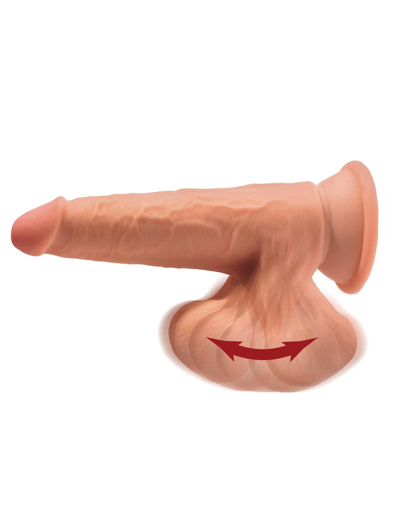 "7 Inch Triple Density Cock With Swinging Balls - Tan PD5730-22"