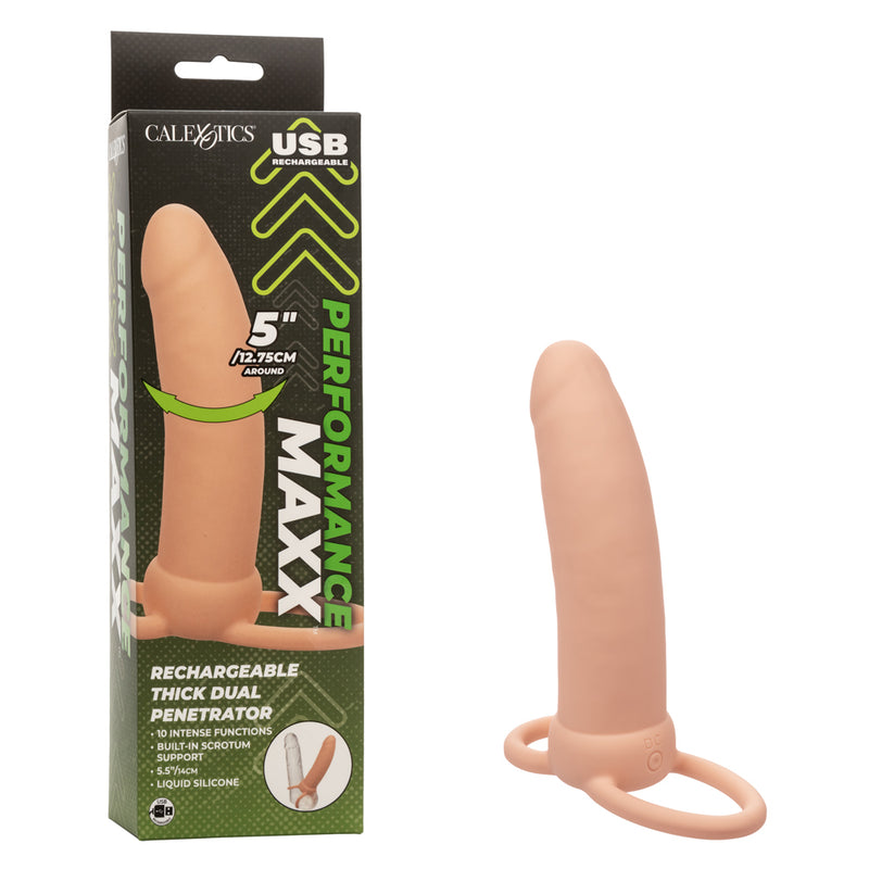 "Performance Maxx Rechargeable Thick Dual Penetrator - Ivory SE1634003"