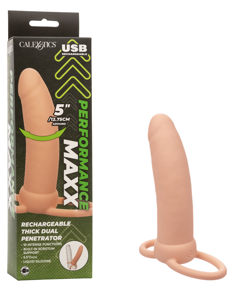"Performance Maxx Rechargeable Thick Dual Penetrator - Ivory SE1634003"