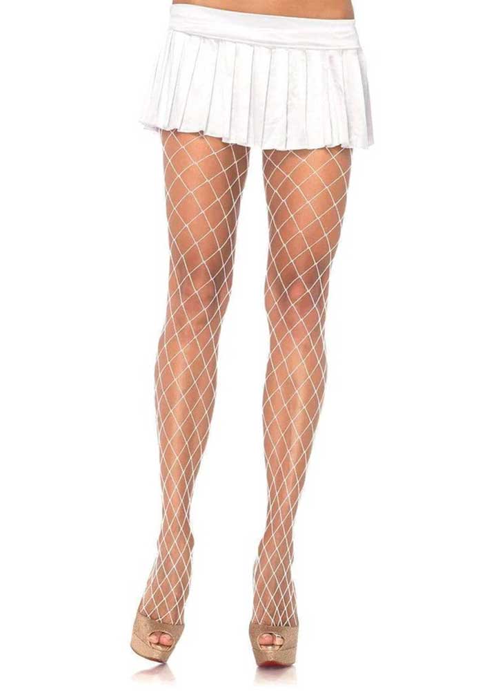 "Xena Spandex Diamond Tights - One Size - White LA-9005WHTOS"