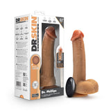 Dr. Skin Silicone - Dr. Phillips - 8.5 Inch Thrusting Dildo - Tan