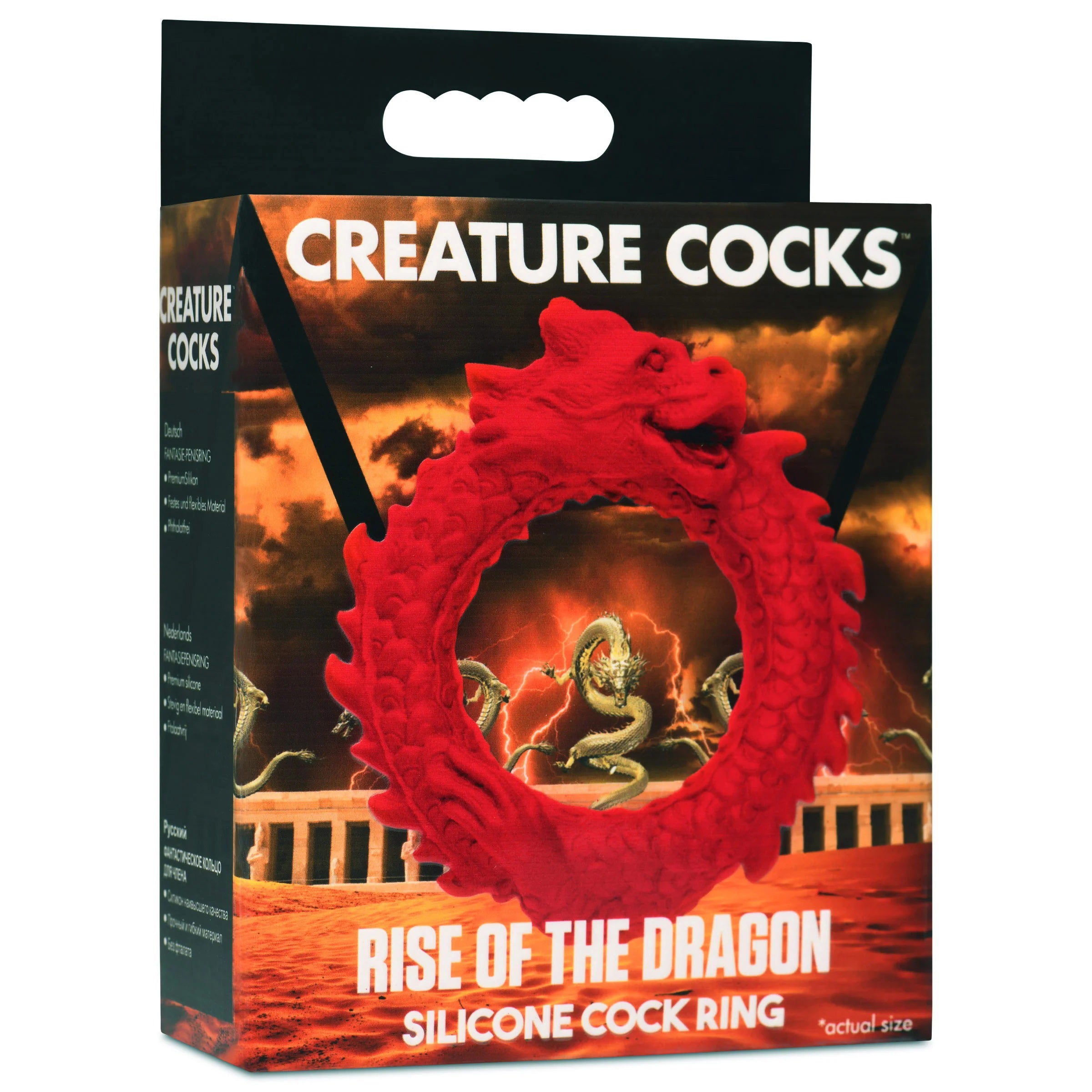 "Rise of the Dragon Silicone Cock Ring - Red CC-AH296"