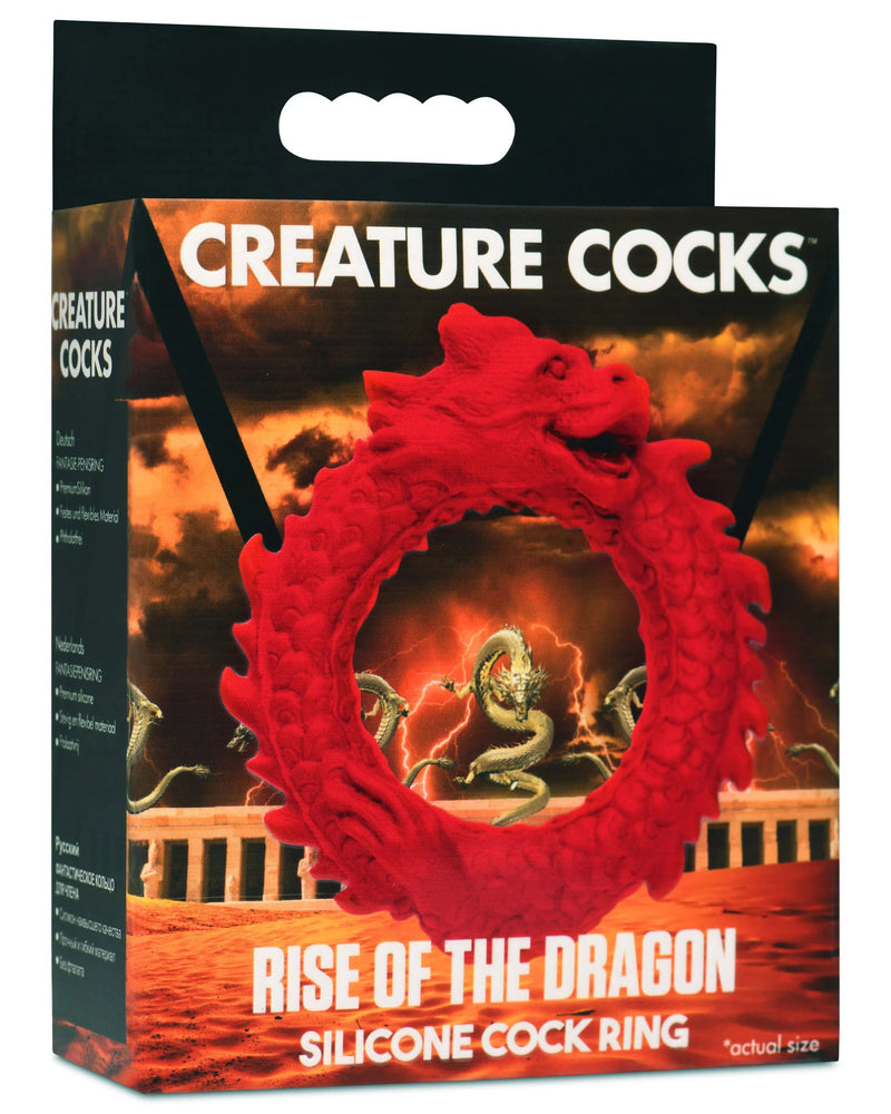 "Rise of the Dragon Silicone Cock Ring - Red CC-AH296"