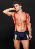 "Fireman Bottom With Suspenders 2 Pc - Medium/large - Navy Blue/red EV-BLEC02BLKML"