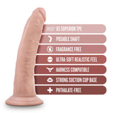 Dr. Skin Plus - 7 Inch Posable Dildo - Vanilla